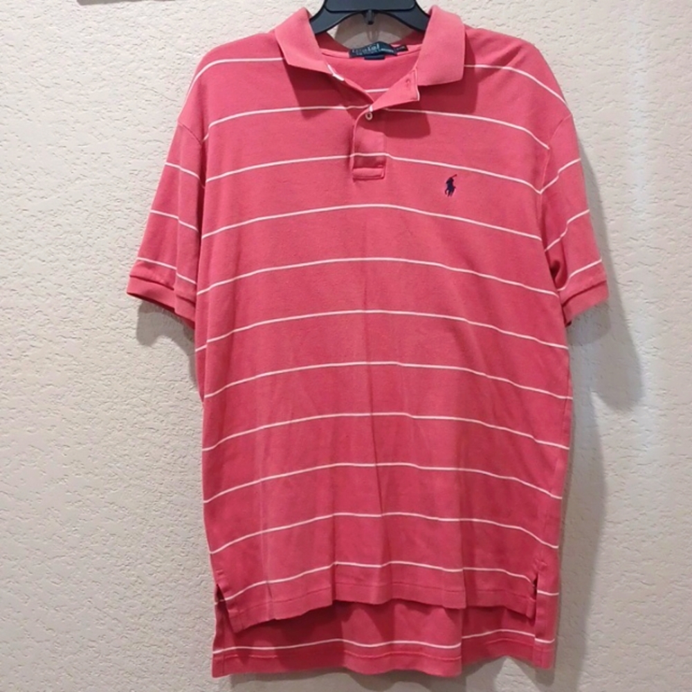 Ralph Lauren Polo L pink white stripped Polo